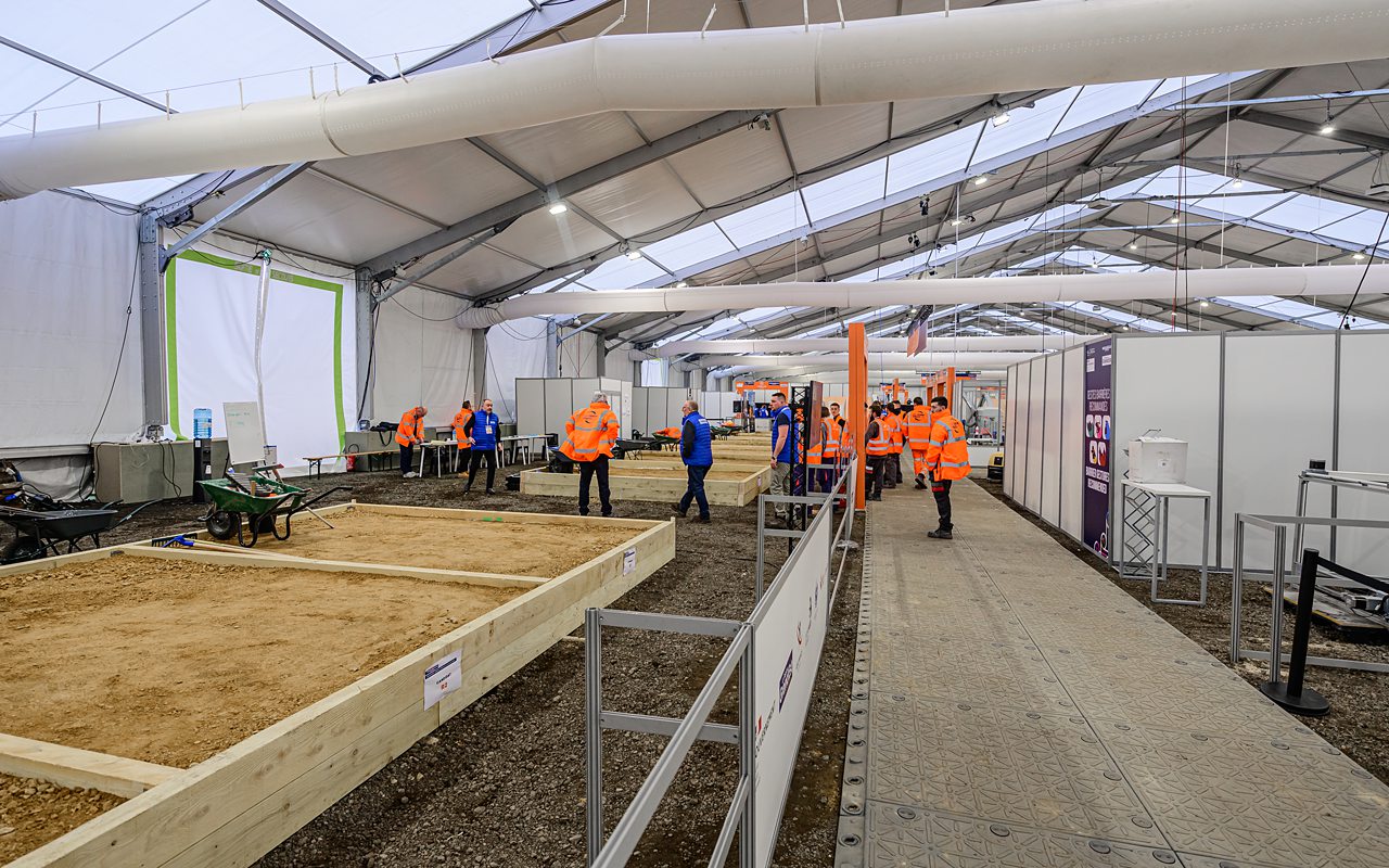 Vue intérieure chapiteau professionnel lors des Worldskills