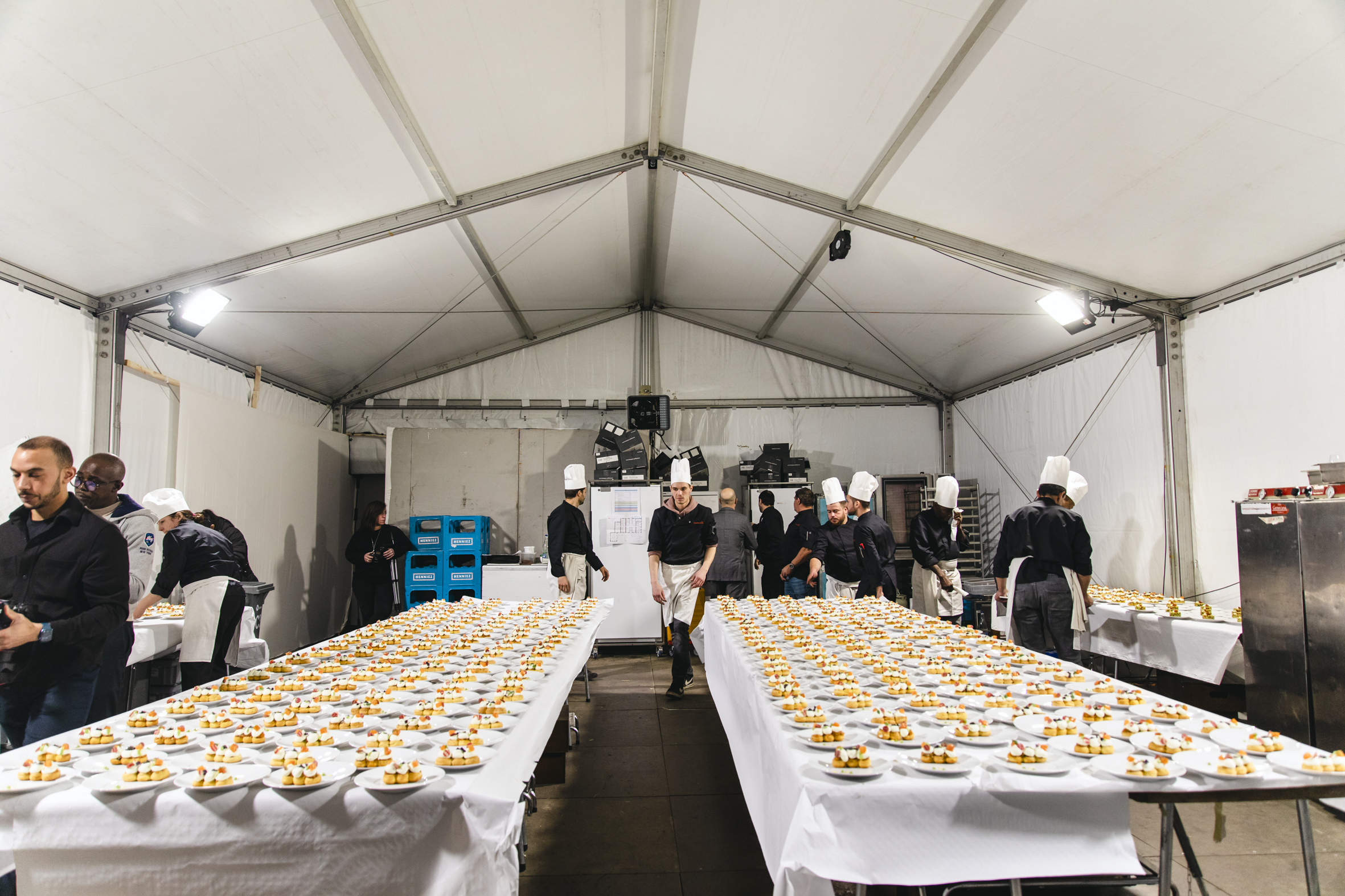 Tente événementielle pour service traiteur - Gala Franck Muller 