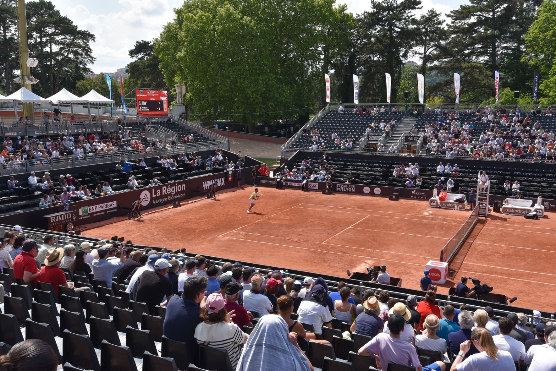 Tribune tournoi tennis open parc lyon